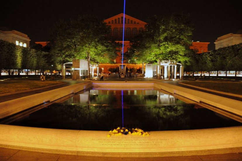 National law Enforcement Officers Memorial at night