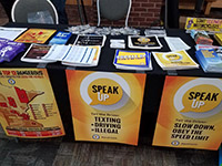 Photo of materials at the Toward Zero Deaths conference.