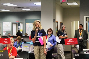 DPS staff in the State Emergency Operations Center during a REP drill.