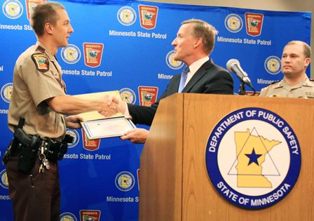 Trooper Beuning receives officer of the month award