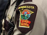 State patrol patch on a trooper's uniform