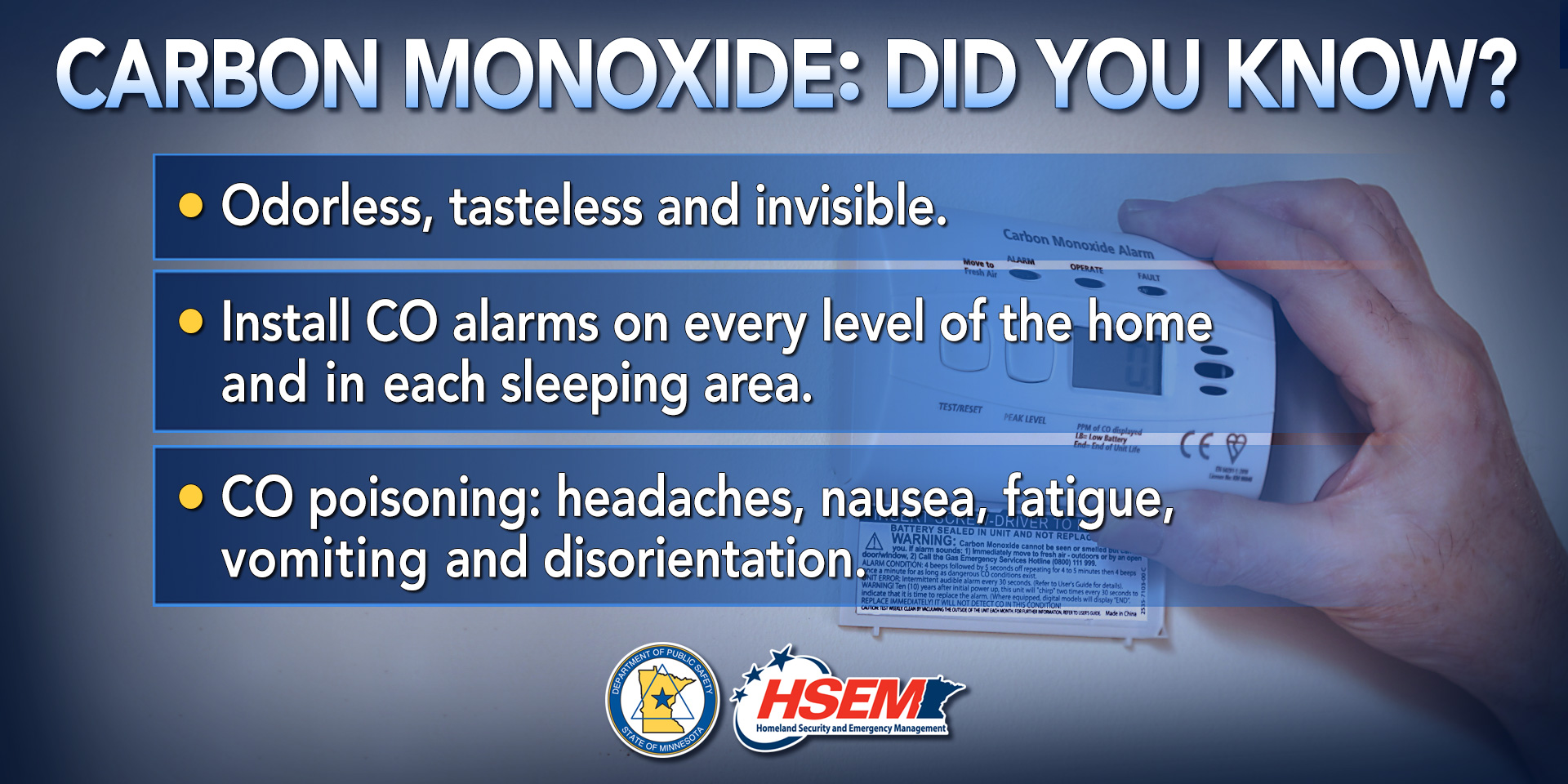 Information in Carbon Monoxide Alarms
