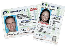 Minnesota driver's licenses in vertical and horizontal formats