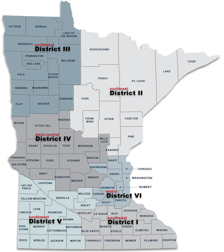 Minnesota Map of Regional Review Committee Members