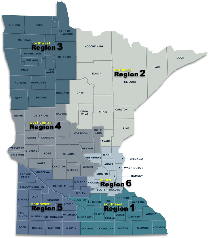Minnesota Map of Emergency Manager Contacts