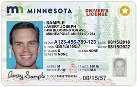 A Minnesota adult REAL ID driver's license