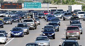 Vehicles on a multi-lane highway