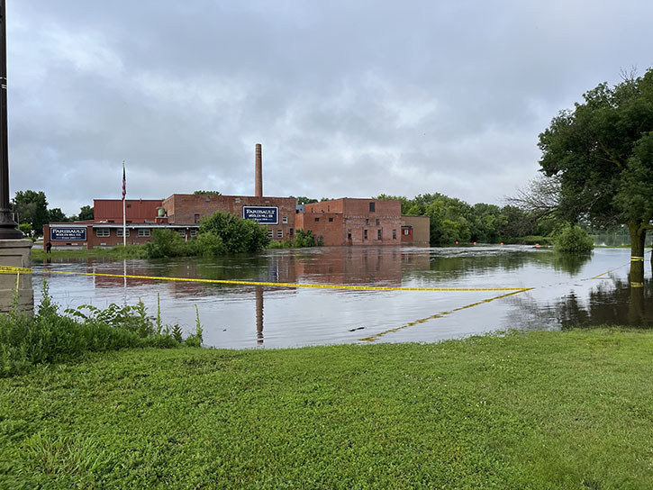 Flooded field in Faribault