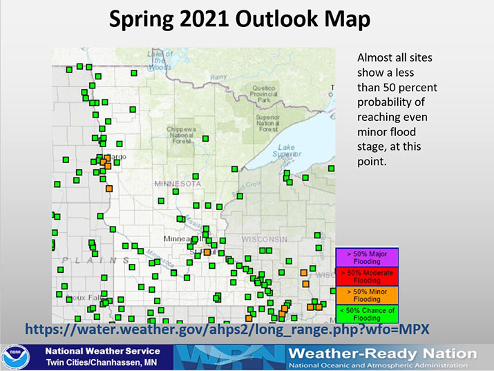 Spring 2021 flooding outlook map screenshot