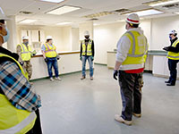 A work group tours a potential alternate care site