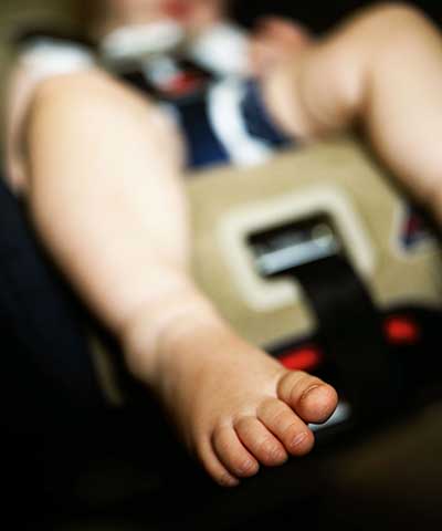 A child in a car seat