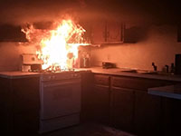 A stovetop fire