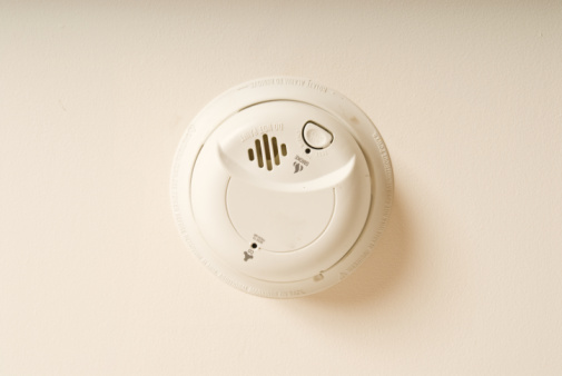 image of a smoke detector in a home