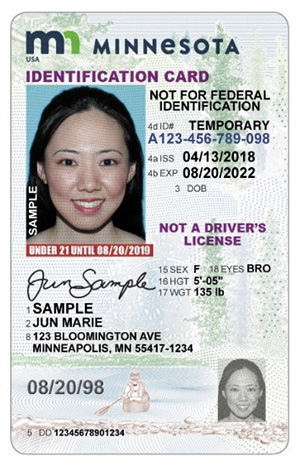 Minnesota under 21 identification card