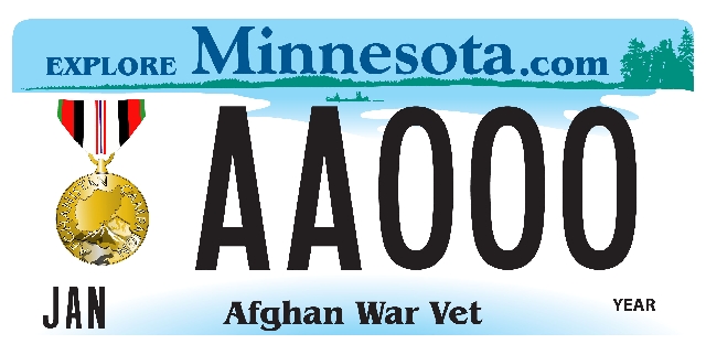 Afghanistan War Veteran License Plate Image
