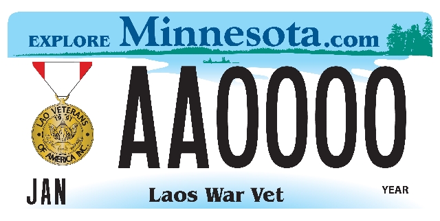 Laos War Veteran (Allied Veteran) License Plate Image
