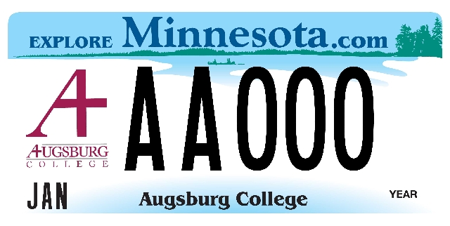 Augsburg College License Plate Image