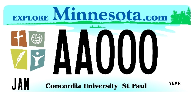 Concordia University (St. Paul) License Plate Image