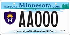 Northwestern College License Plate Image