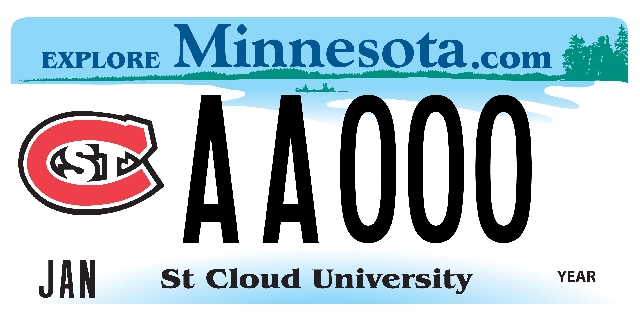 Saint Cloud State University License Plate Image