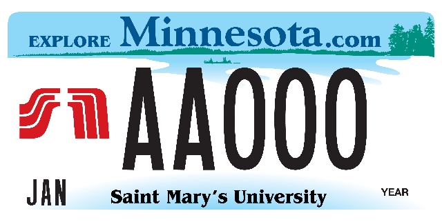 Saint Mary's University License Plate Image