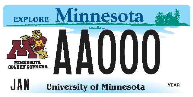 University of Minnesota (Twin Cities) License Plate Image