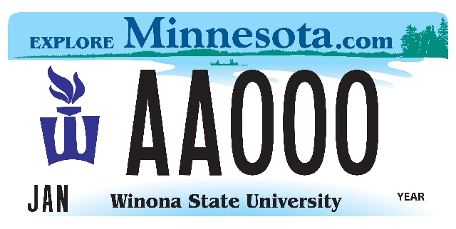 Winona State University License Plate Image