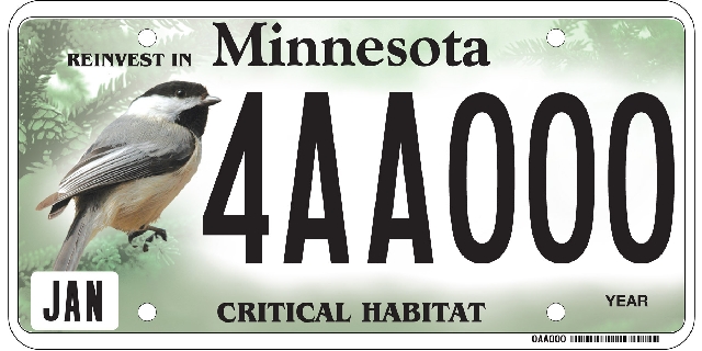Chickadee (bird) Critical Habitat License Plate Image
