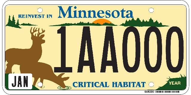 Deer Critical Habitat License Plate Image