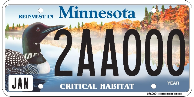 Loon (State bird) Critical Habitat License Plate Image