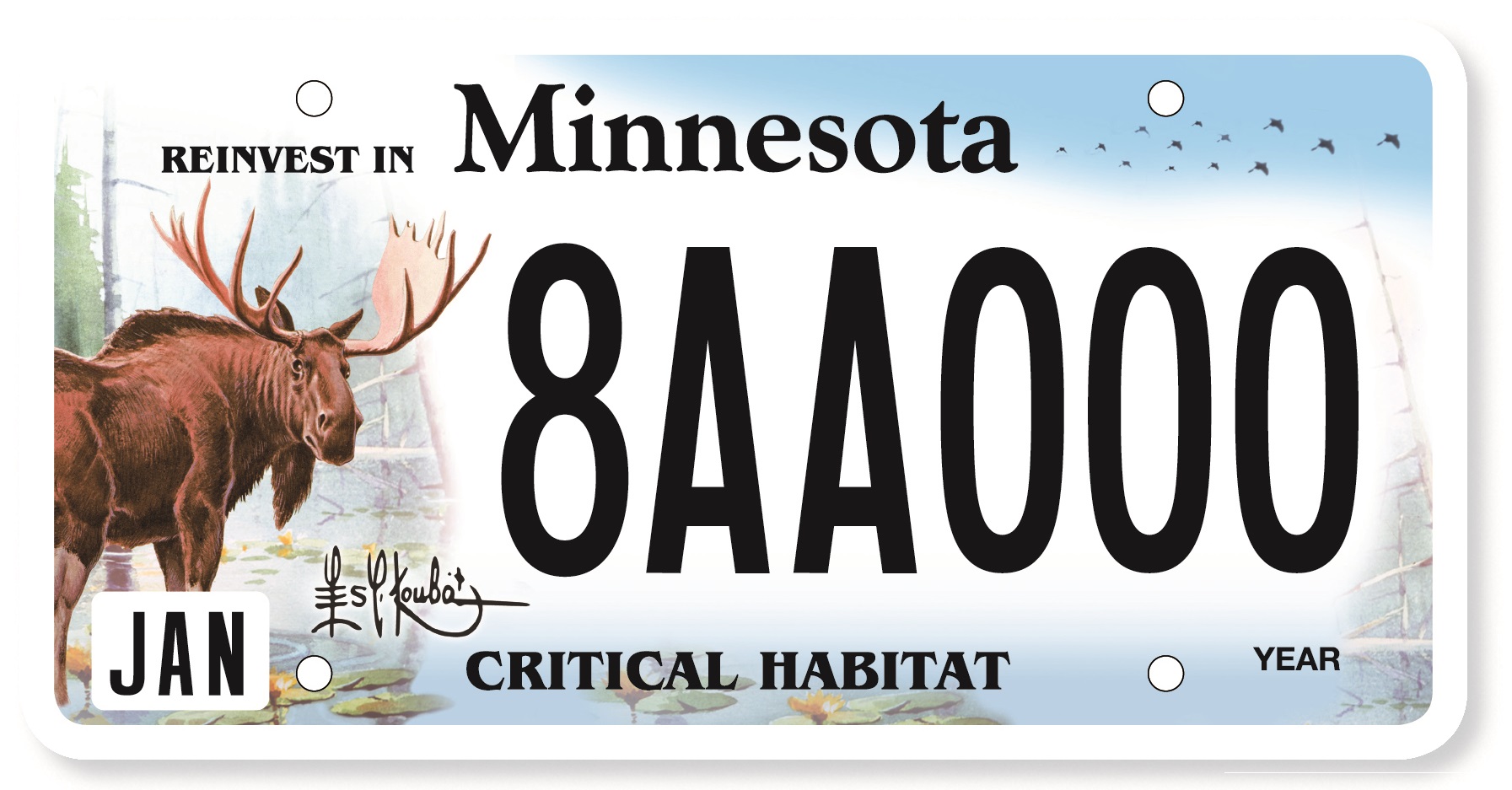 Critical Habitat sample Moose license plate