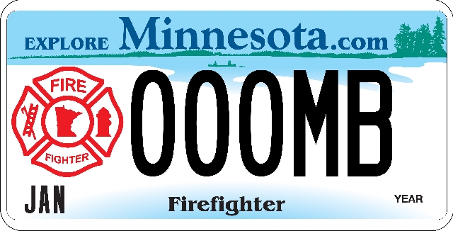 Volunteer Firefighter License Plate Image