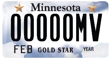 Gold Star Family Motorcycle License Plate Image