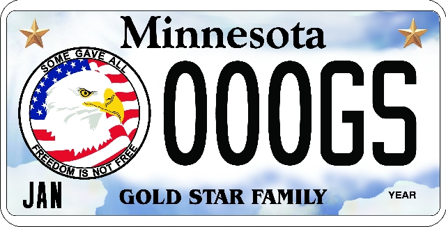 Gold Star Family License Plate Image