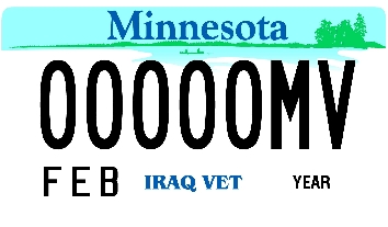 Iraqi War Veteran Motorcycle License Plate Image
