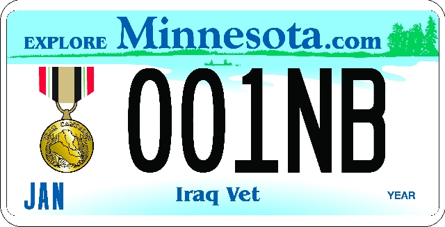 Iraq War Veteran License Plate Image