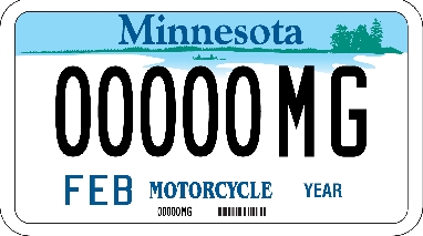 Standard Horizontal Motorcycle License Plate Image