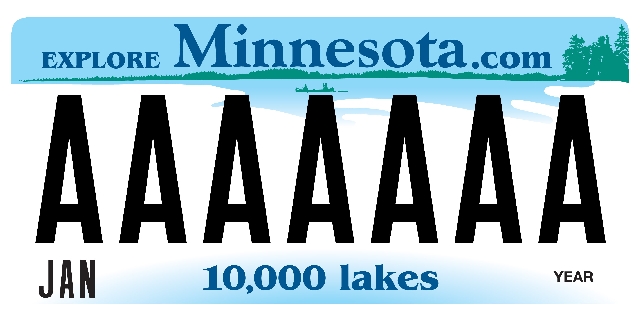 Ride-on battery powered vehicle license plate custom Minnesota design 