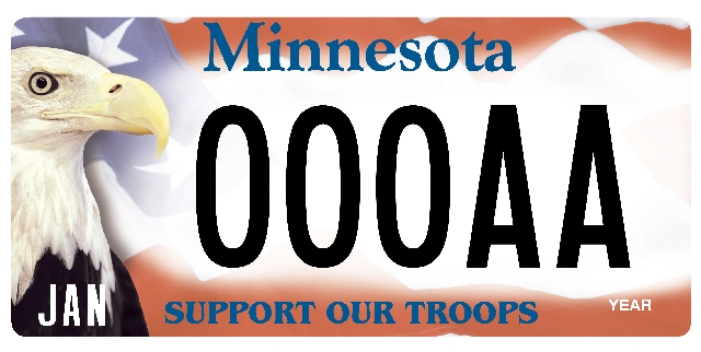 Support Our Troops License Plate Image