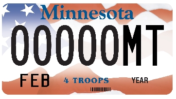 Support Our Troops Motorcycle License Plate Image