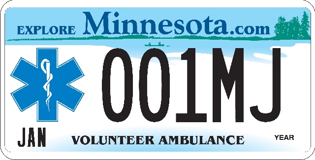 Volunteer Ambulance License Plate Image