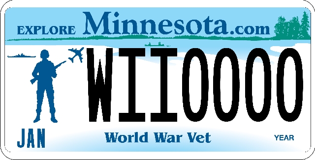 World War II Veteran License Plate Image (One)