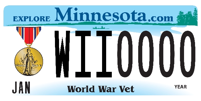 World War II Veteran License Plate Image (Two)
