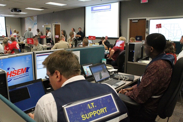 DPS staff during response to a state emergency in the SEOC