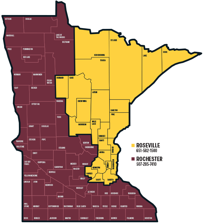 Regional communications center map