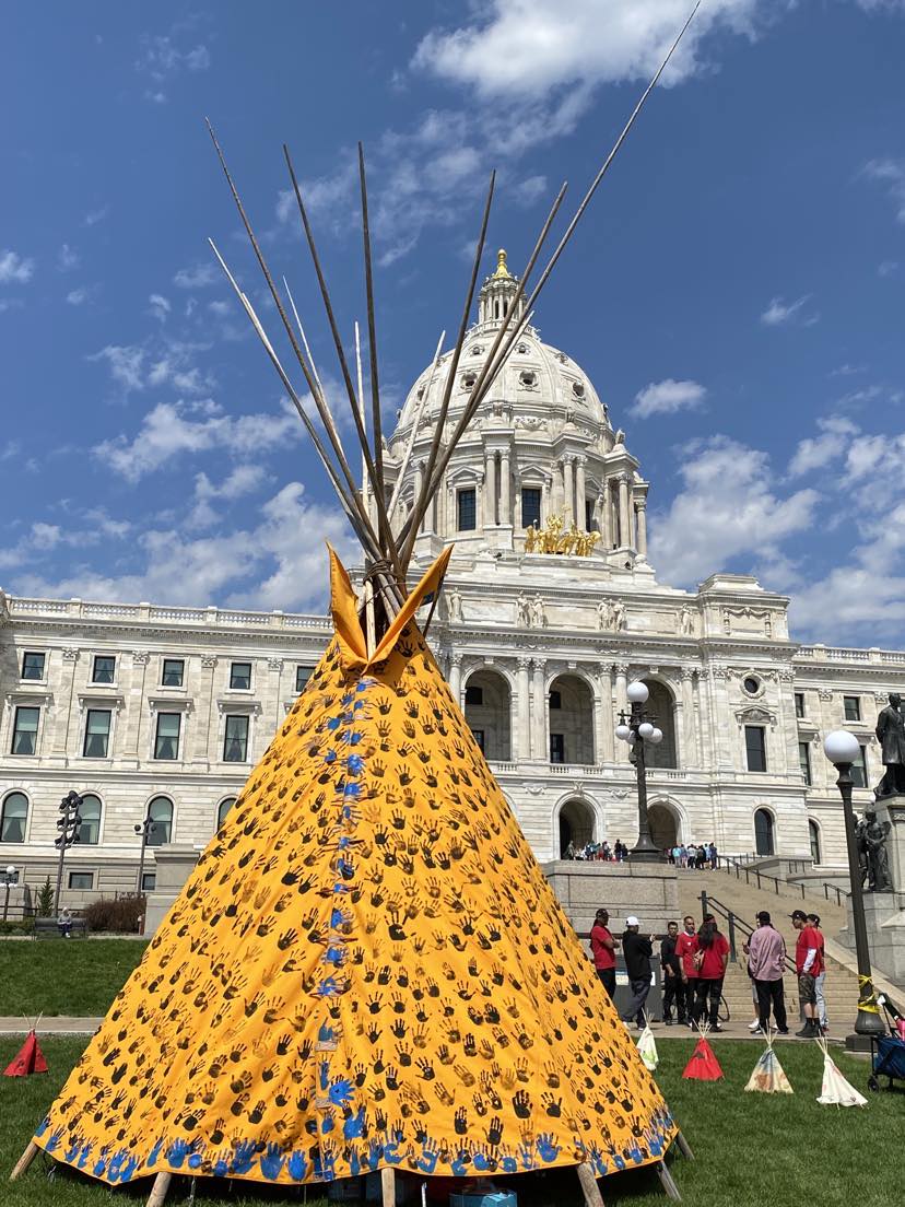 Teepee at MMIR Day at the Capitol 2023