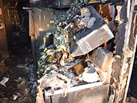 Damage from a cooking-related fire