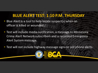 Blue Alert Test: 1:10 p.m. Thursday