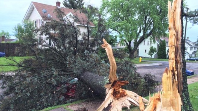 Damage from the July 21, 2016 storm in Duluth, Minnesota