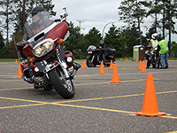Photo of a motorcyclist at a training course.